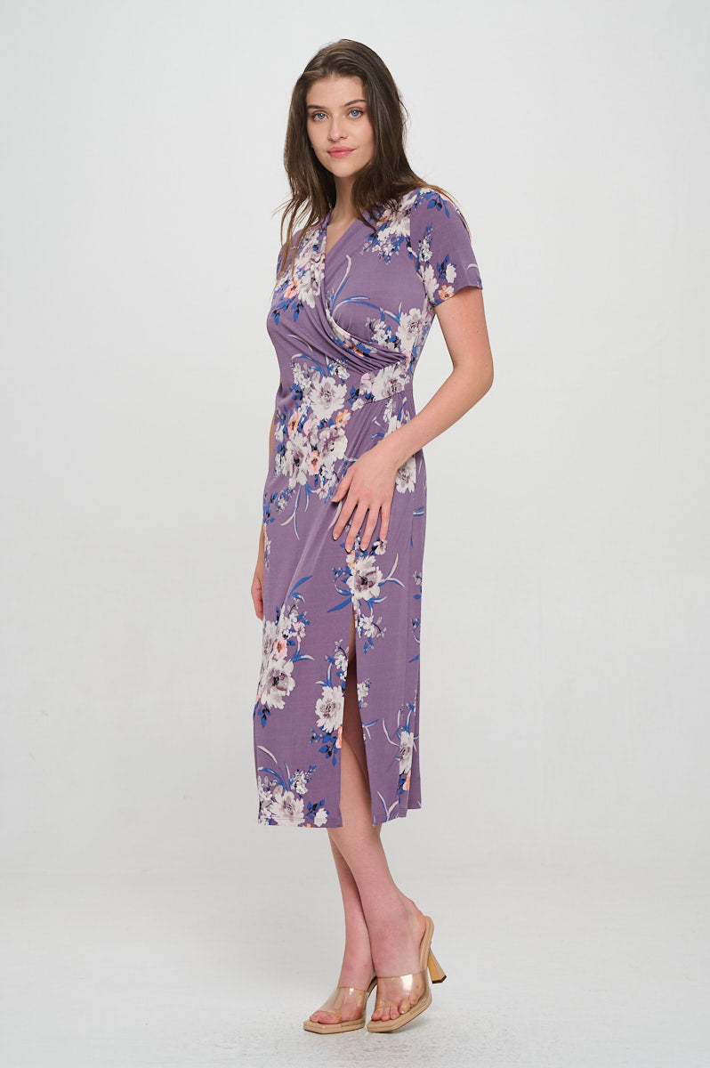 Jocelyn Side Ruched Midi Dress