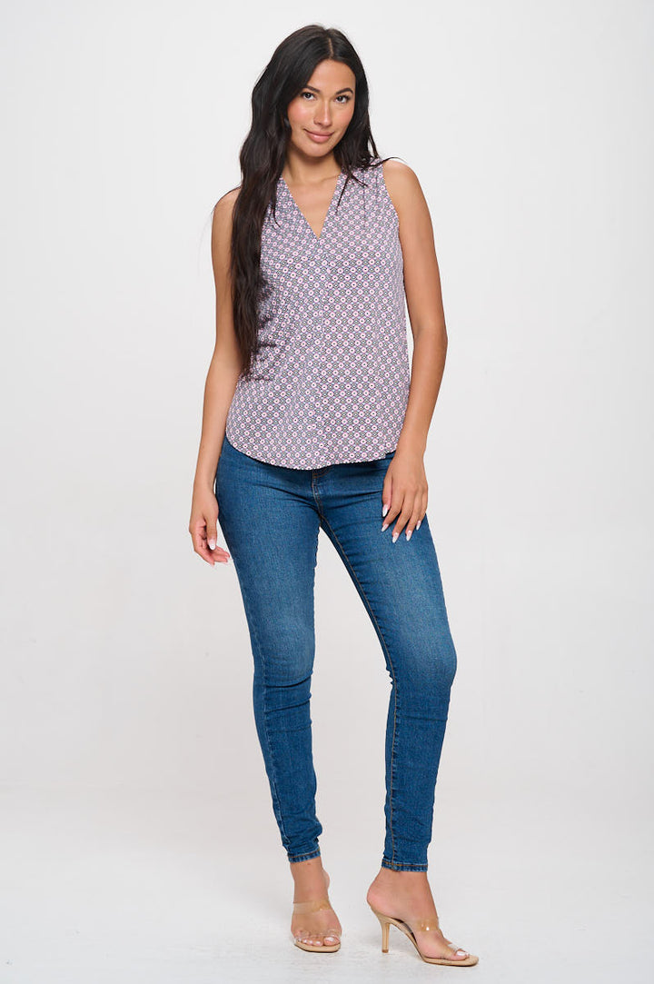 April Sleeveless Printed Top