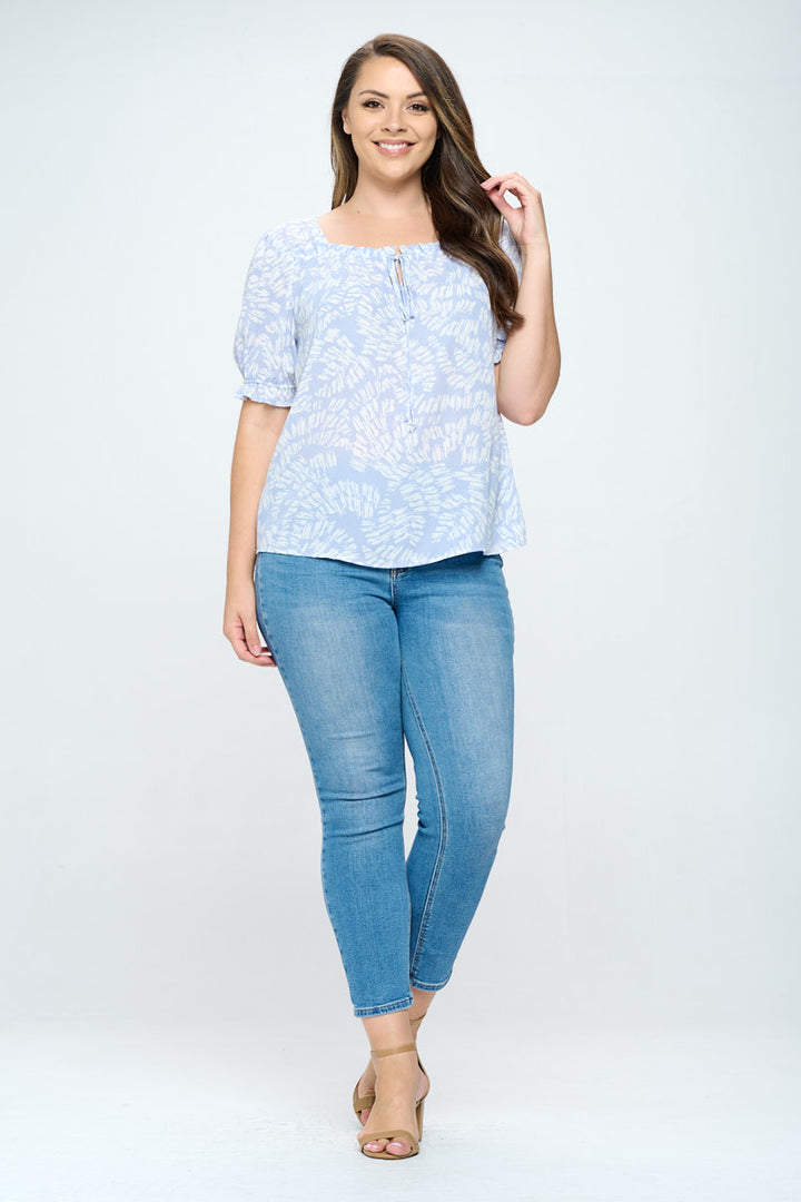 Juliet Plus Size Ruffle Sleeve Blouse