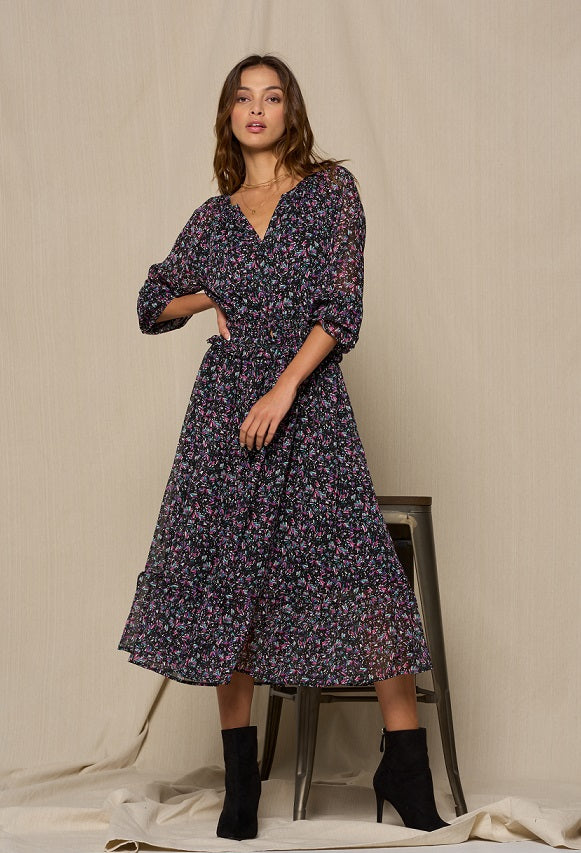 Elisa Tiered Midi Dress