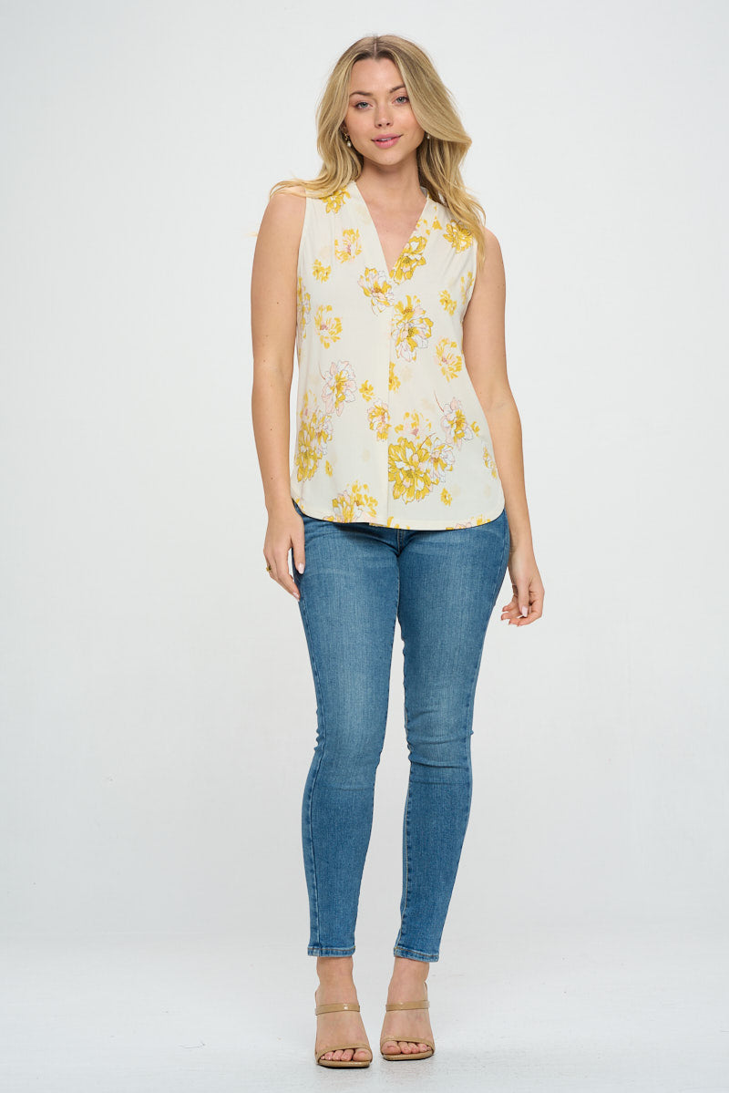 April Sleeveless Printed Top