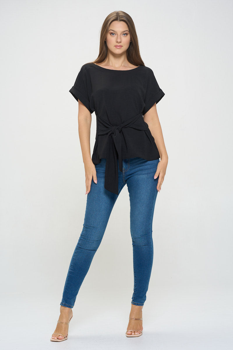 Bailey Tie Front Dolman Blouse