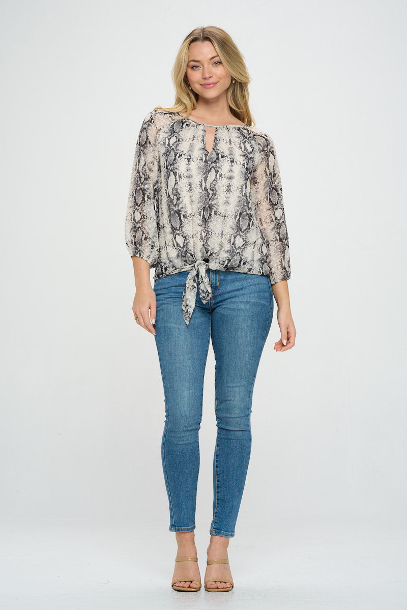 Veronica Tie Front Blouse