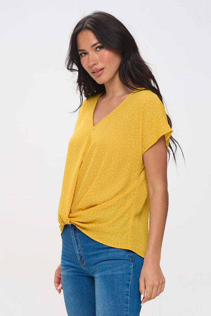 Leah Short Sleeve Woven Top