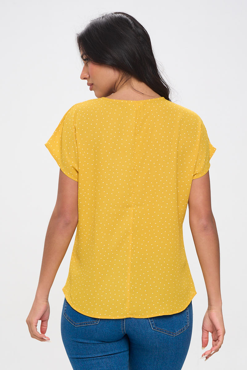 Leah Short Sleeve Woven Top