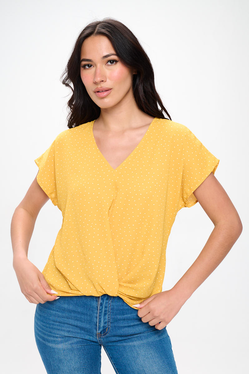 Leah Short Sleeve Woven Top