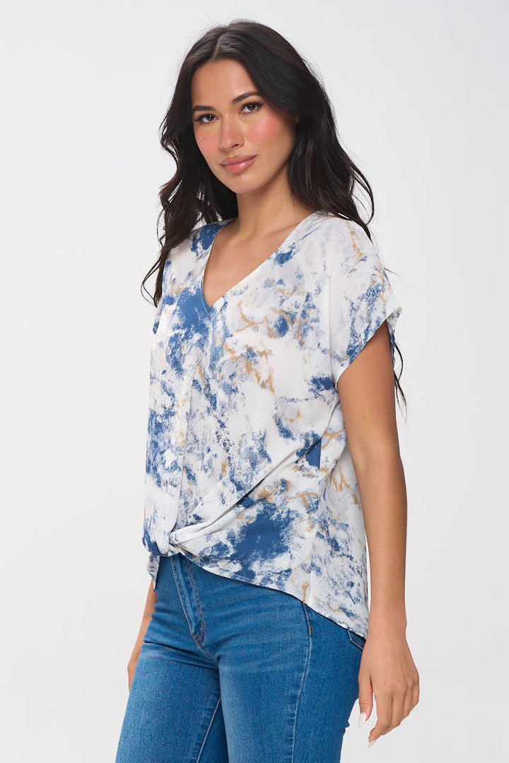 Leah Short Sleeve Woven Top