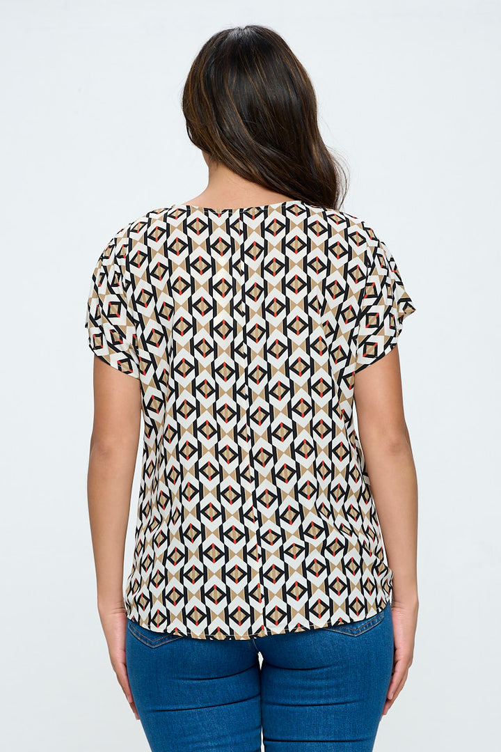 Leah Short Sleeve Woven Top