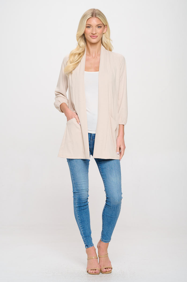 Carly Ribbed Knit Cardigan with Pockets