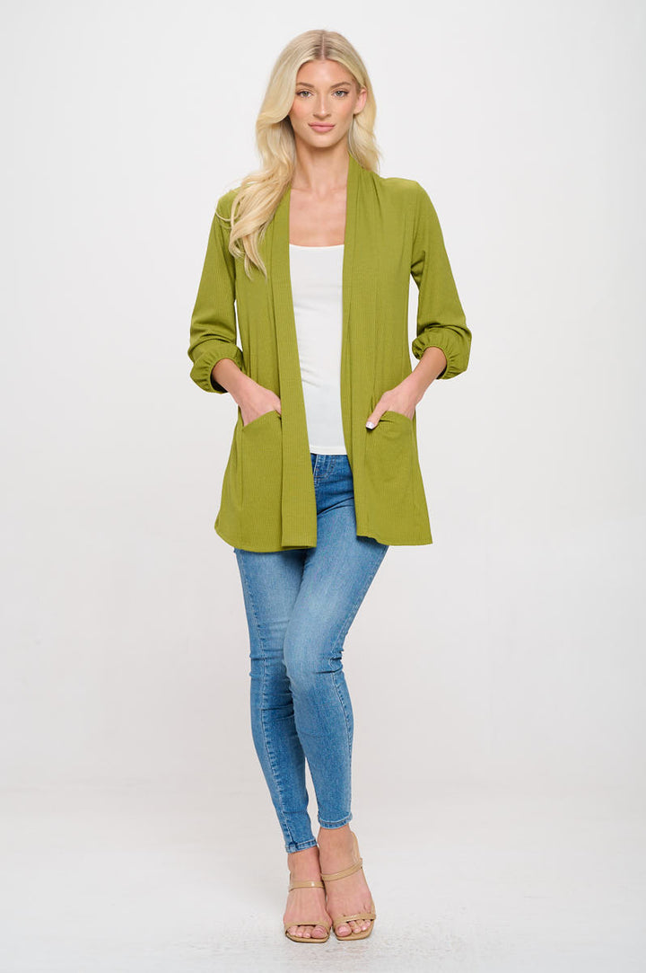 Carly Ribbed Knit Cardigan with Pockets