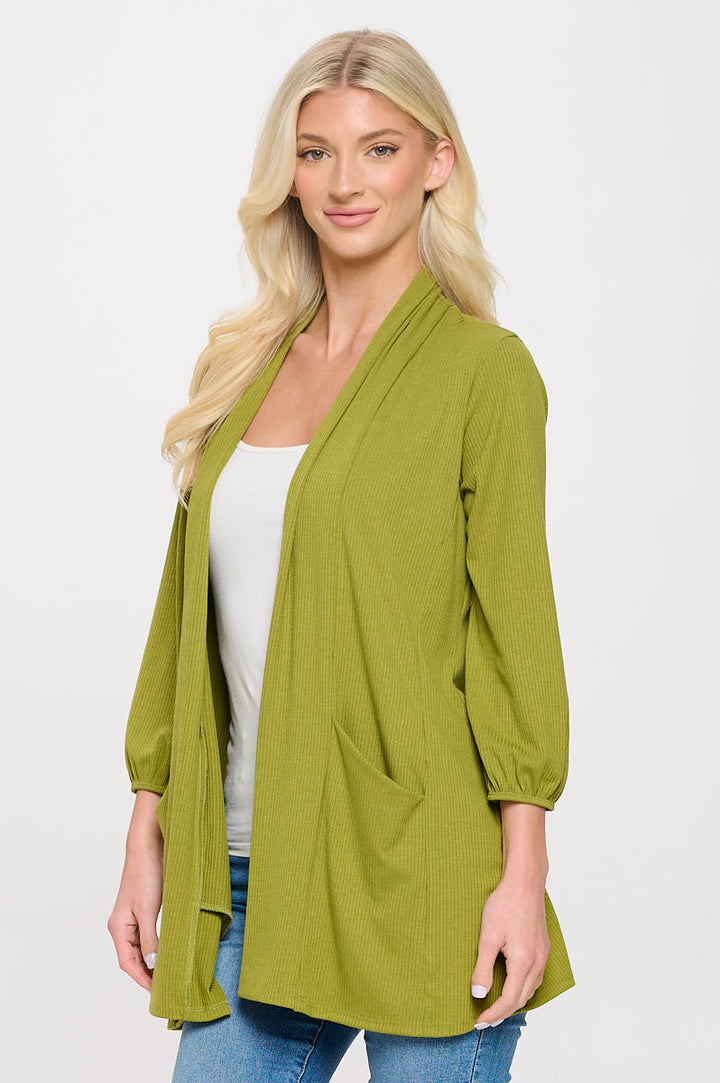 Carly Ribbed Knit Cardigan with Pockets