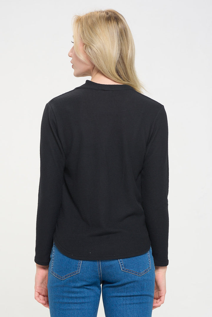 Tessa Long Sleeve Surplice Knit Top