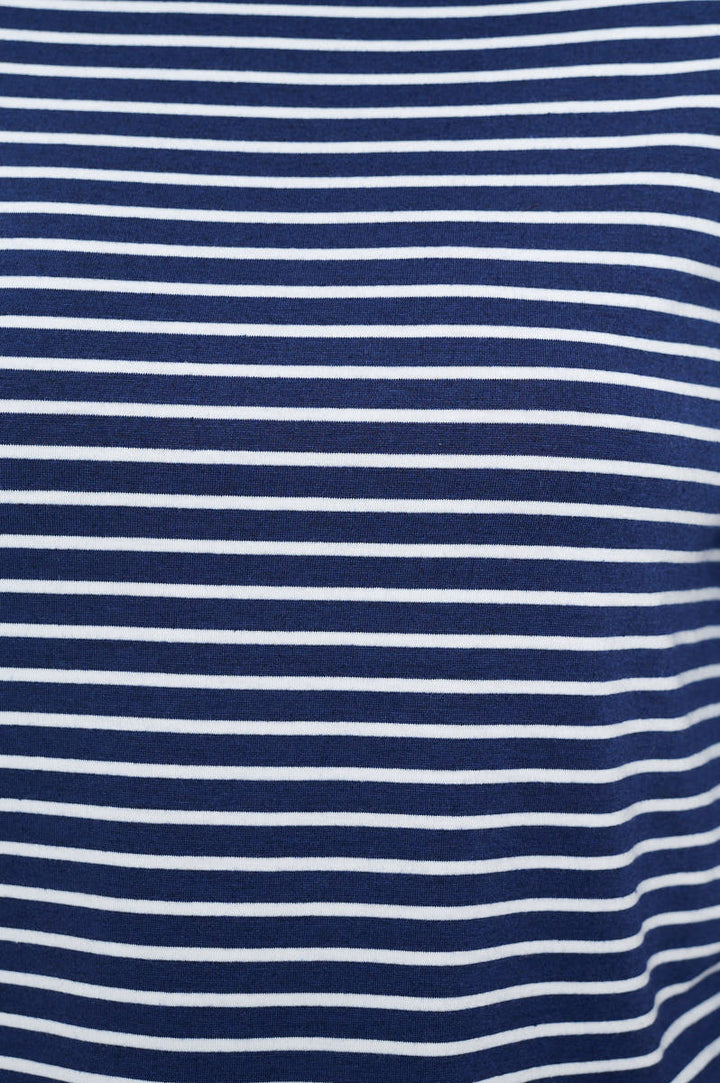 Aya Long Sleeve Boat Neck Stripe Top