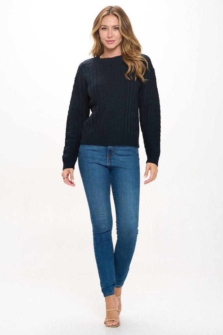 Leonie Long Sleeve Cable Knit Sweater