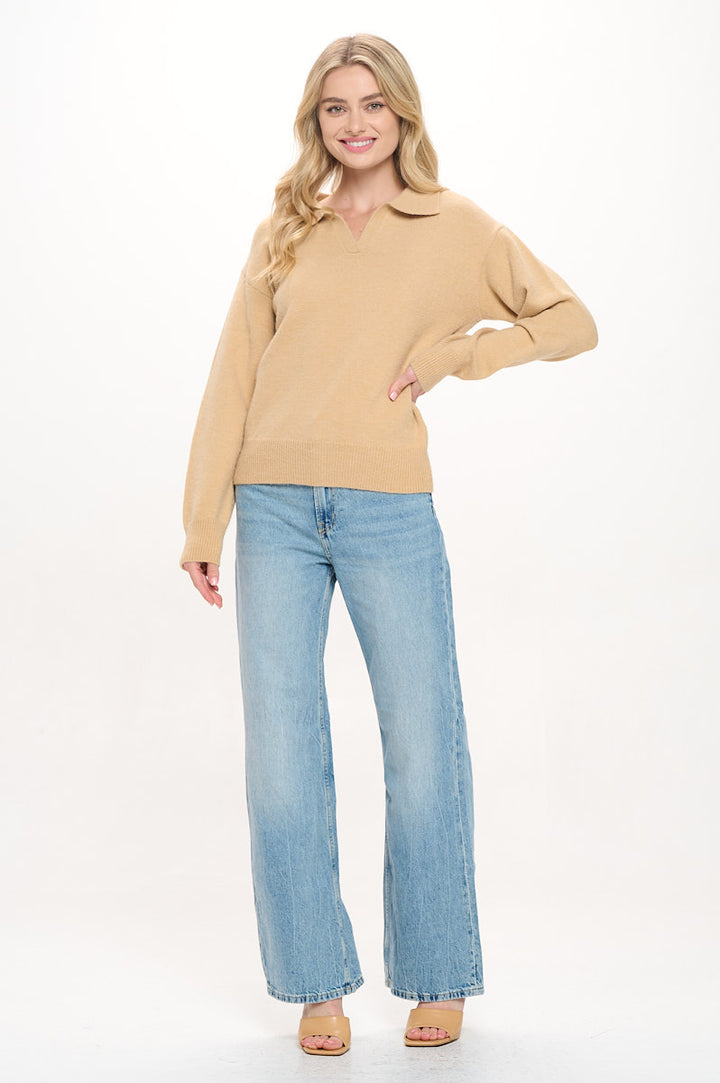 Eloise Long Sleeve Collared Sweater