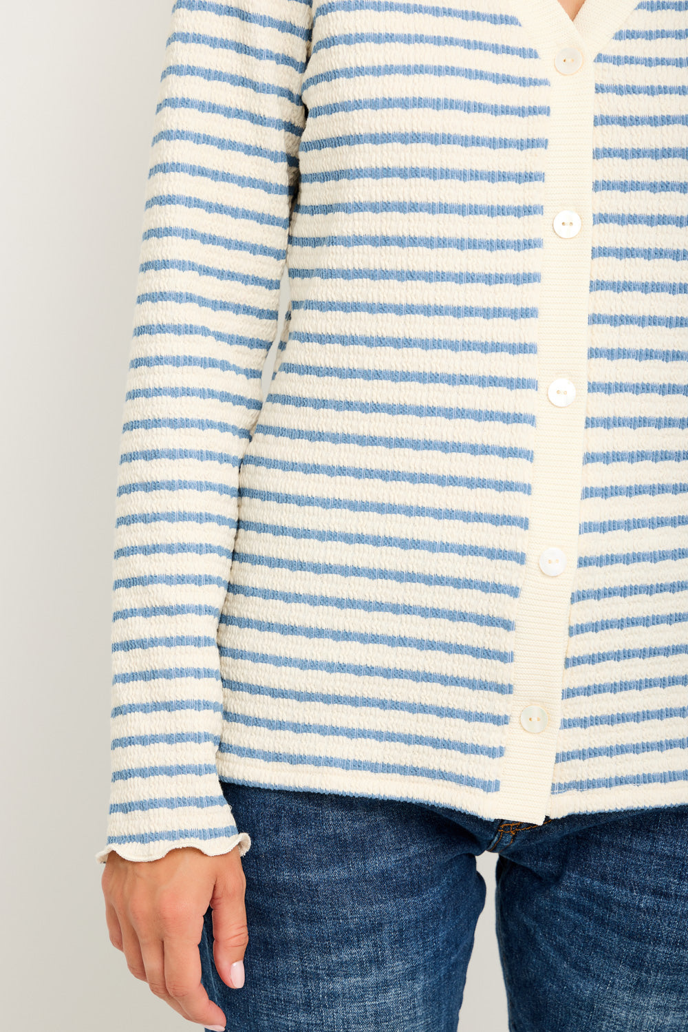Gaia Striped Button Front Cardigan