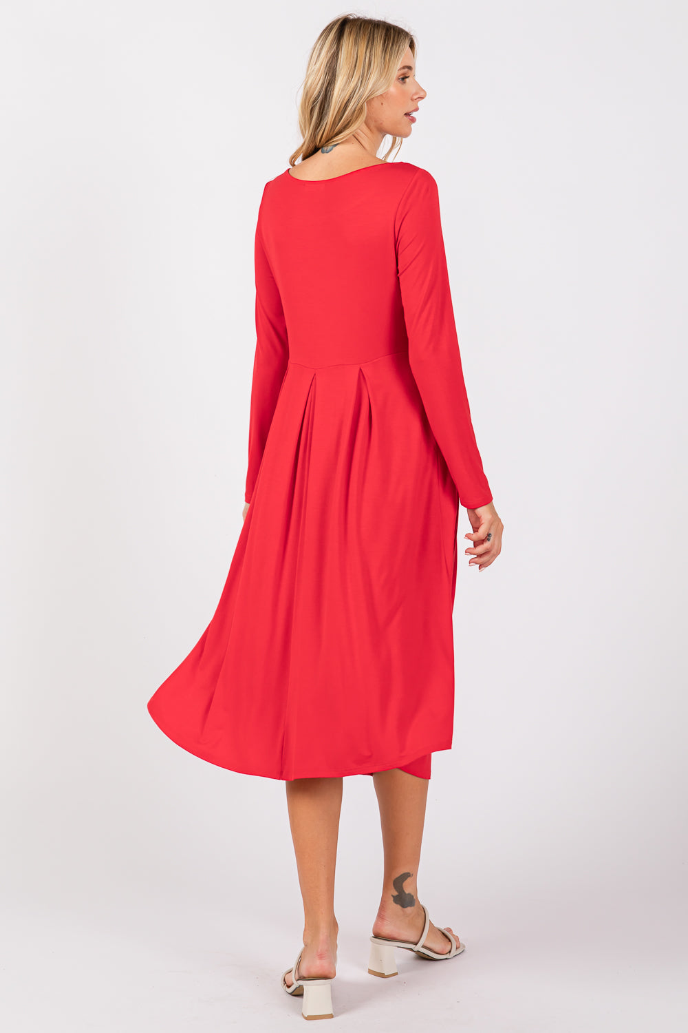 Charlee Long Sleeve A-line Knit Dress with Pockets