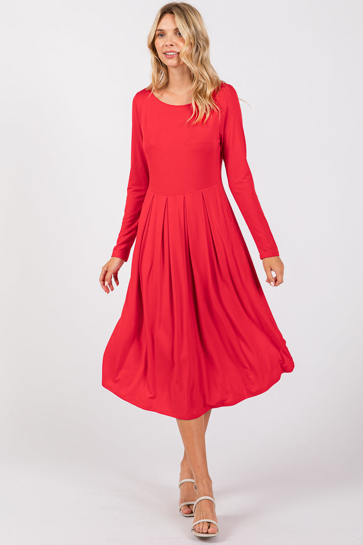 Charlee Long Sleeve A-line Knit Dress with Pockets