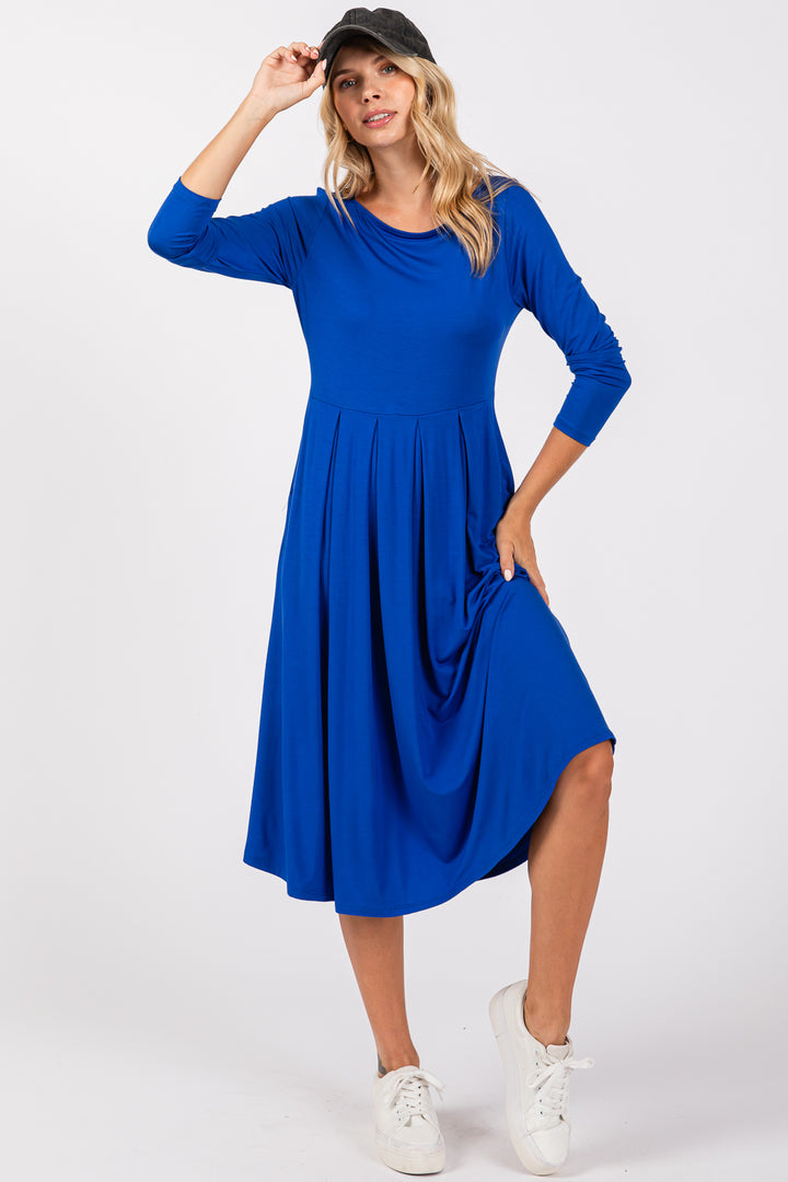 Charlee Long Sleeve A-line Knit Dress with Pockets