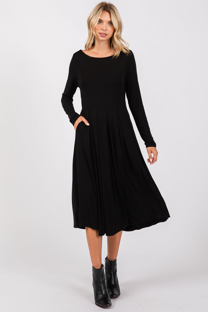 Charlee Long Sleeve A-line Knit Dress with Pockets