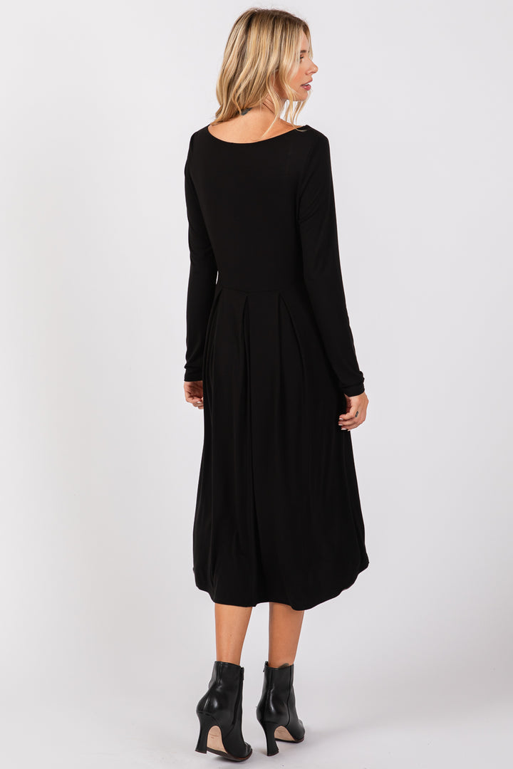 Charlee Long Sleeve A-line Knit Dress with Pockets