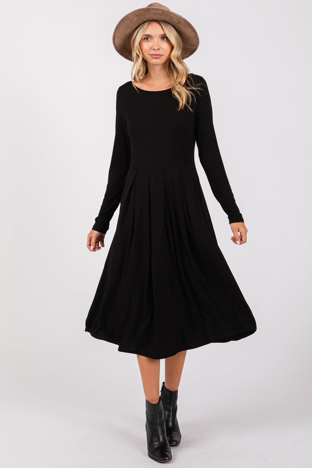 Charlee Long Sleeve A-line Knit Dress with Pockets