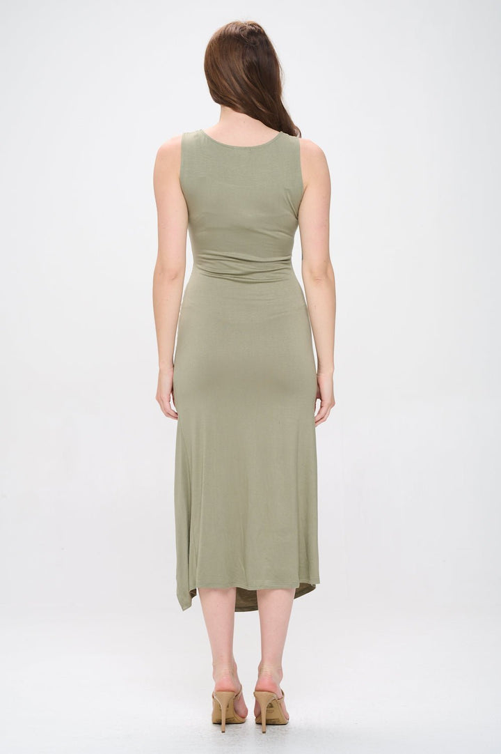 Image of West K Adalyn Ruched Tank Dress Lt Olive