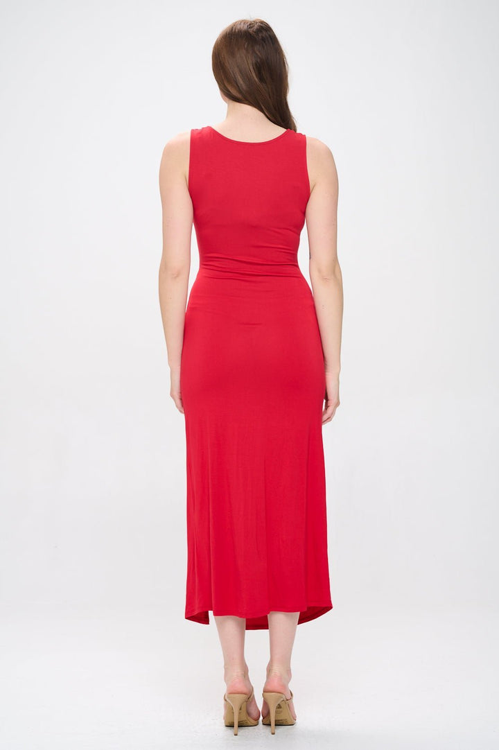 Image of West K Adalyn Ruched Tank Dress Red