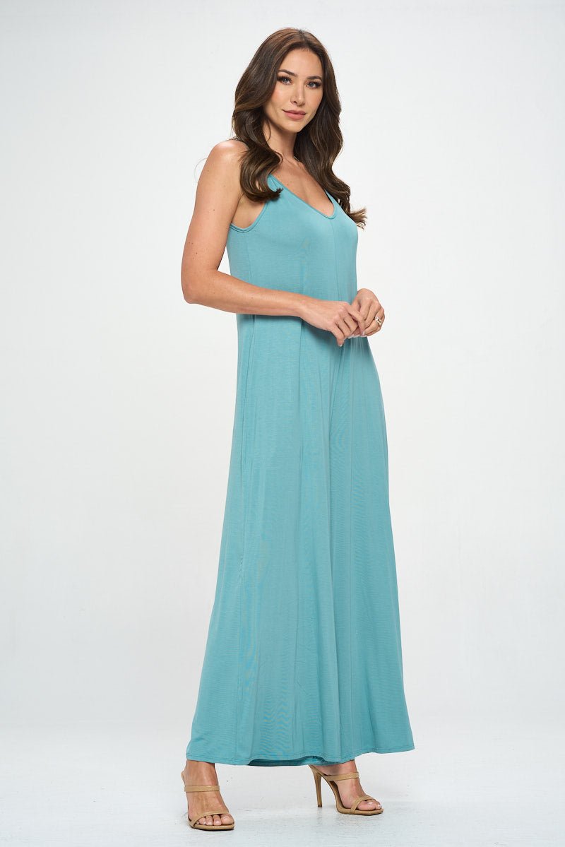 Image of West K Alaiya Knit Strappy Jumpsuit Blue Sage