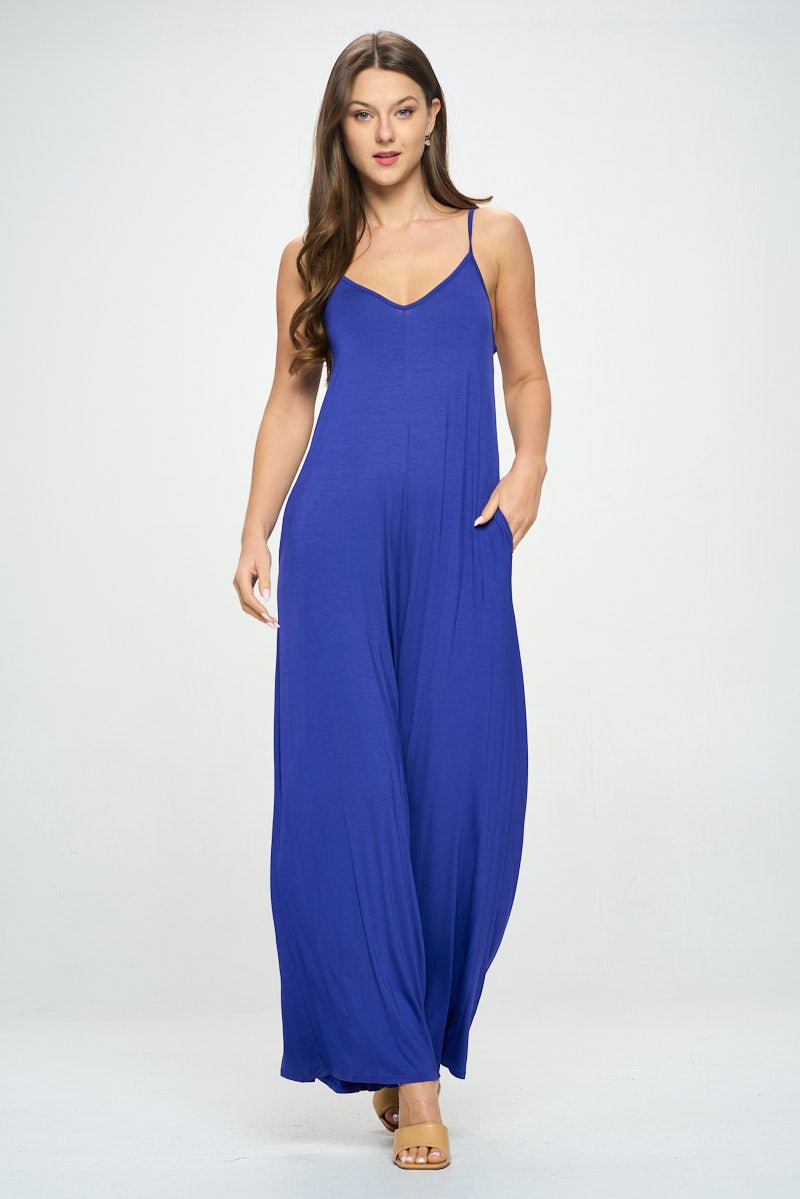 Image of West K Alaiya Knit Strappy Jumpsuit Blue Violet