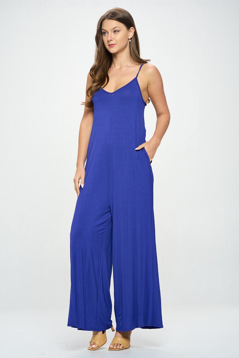 Image of West K Alaiya Knit Strappy Jumpsuit Blue Violet