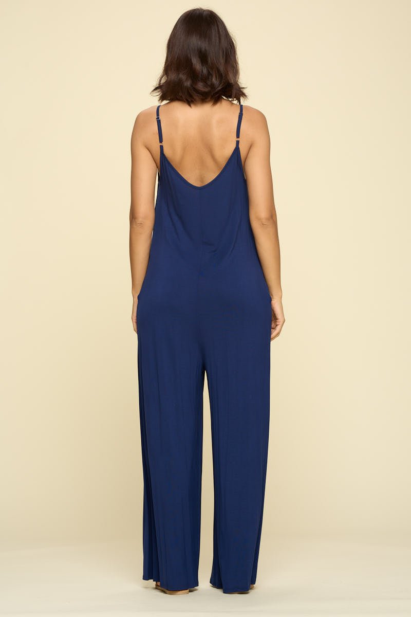 Image of West K Alaiya Knit Strappy Jumpsuit Dark Navy