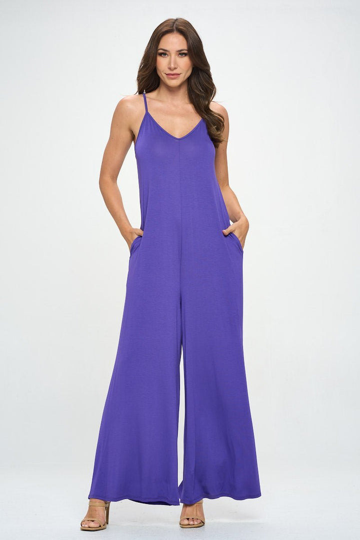 Image of West K Alaiya Knit Strappy Jumpsuit Purple