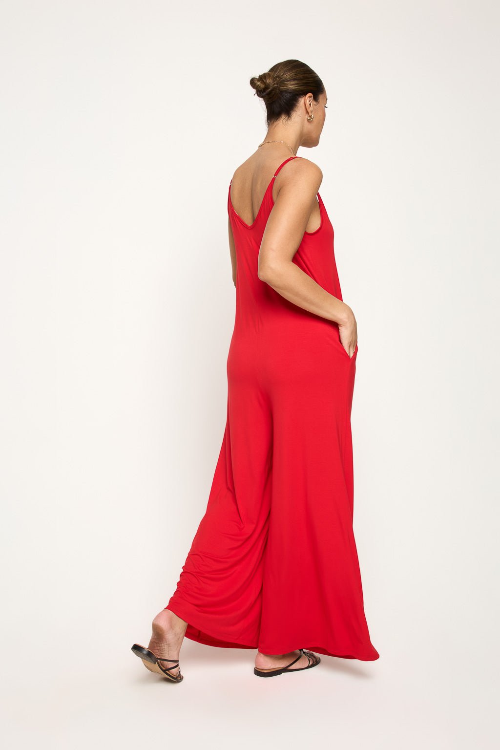 Image of West K Alaiya Knit Strappy Jumpsuit Red