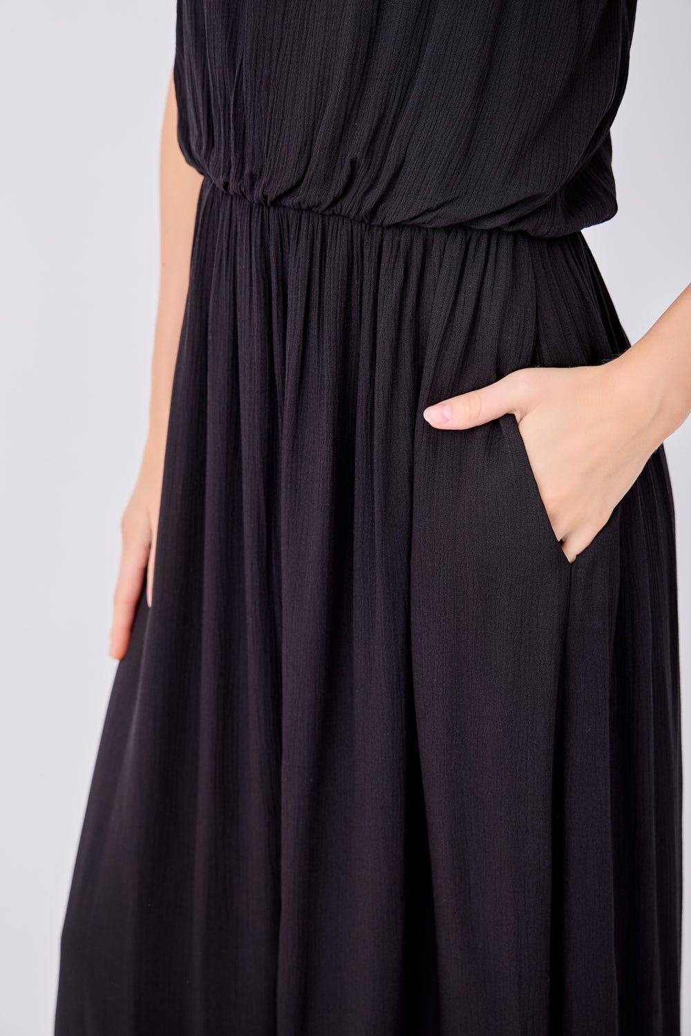 Image of West K Alazne Gauze Halter Maxi Dress Black