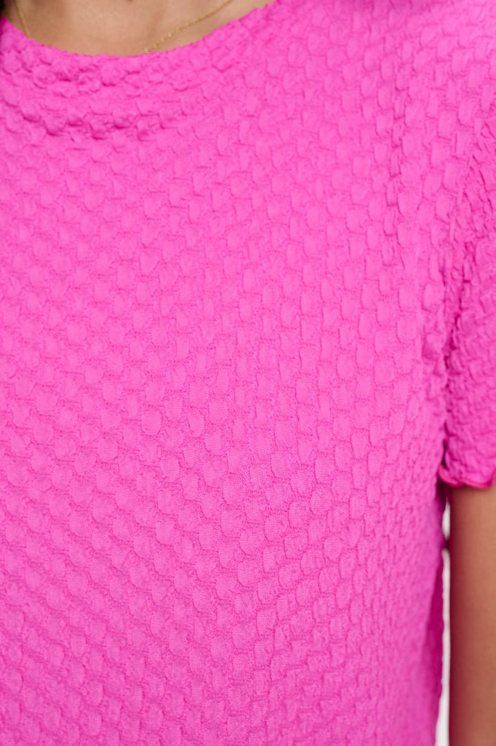 Image of West K Alessia Short Sleeve Textured Top Hot Pink