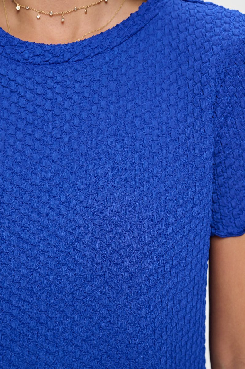 Image of West K Alessia Short Sleeve Textured Top Royal Blue