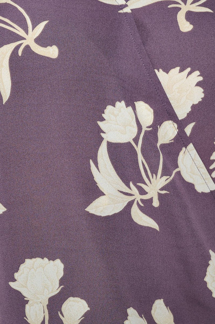 Image of West K Alexa Surplice Roll Tab Blouse Lavender Floral