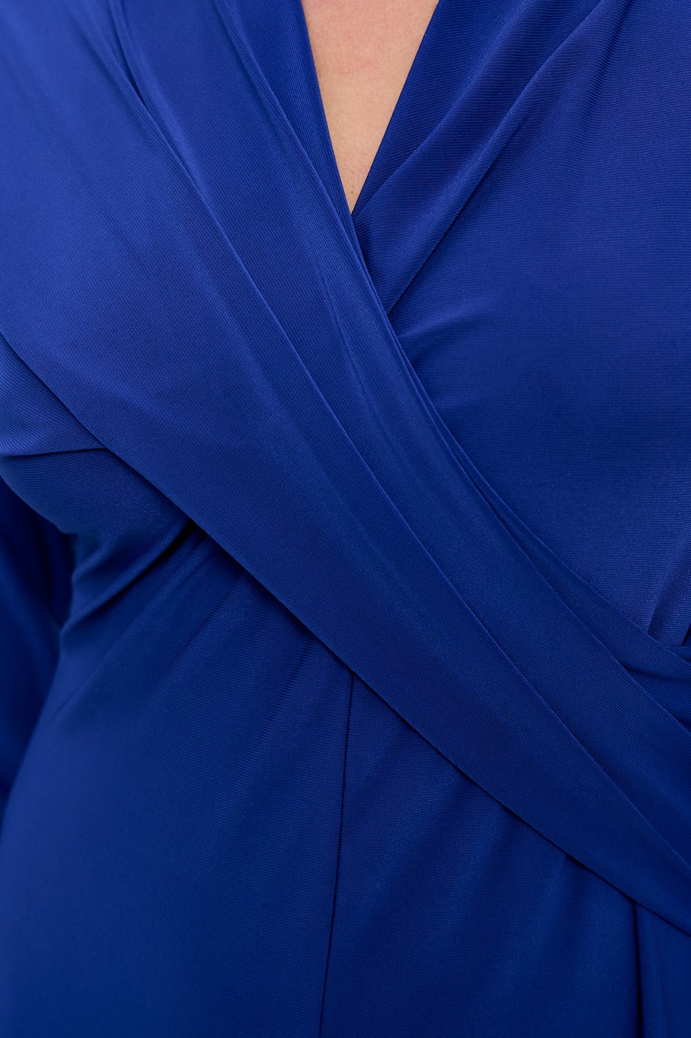 Image of West K Amber Long Sleeve Surplice Midi Dress Royal Blue