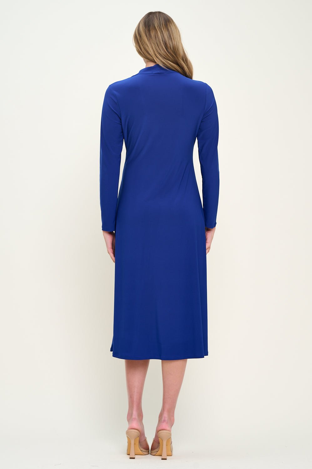 Image of West K Amber Long Sleeve Surplice Midi Dress Royal Blue