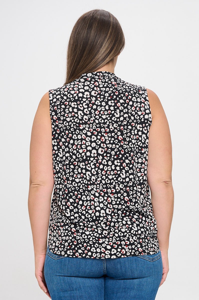 Image of West K April Plus Size Sleeveless Printed Top Black Leopard