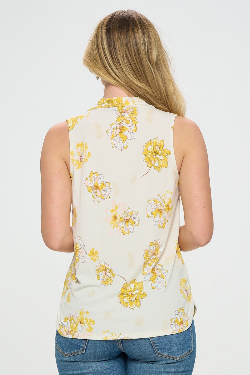 Image of West K April Sleeveless Printed Top Cobalt Floral