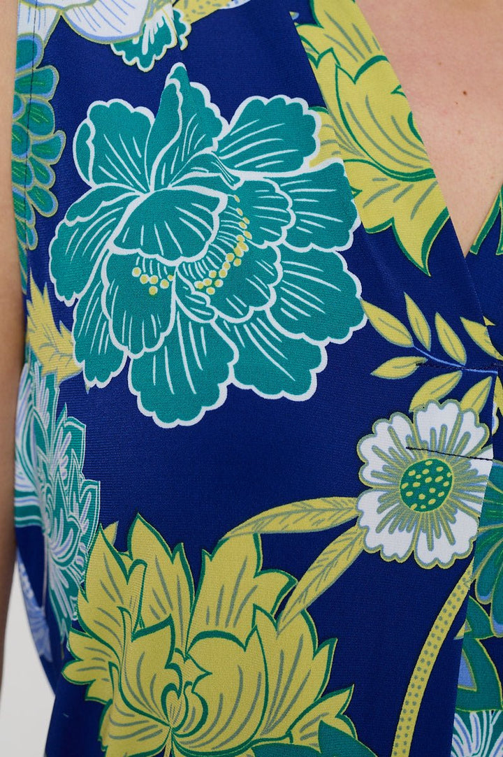 Image of West K April Sleeveless Printed Top Cobalt Floral