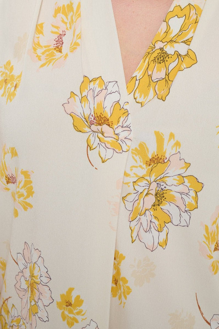 Image of West K April Sleeveless Printed Top Yellow Ivory Floral