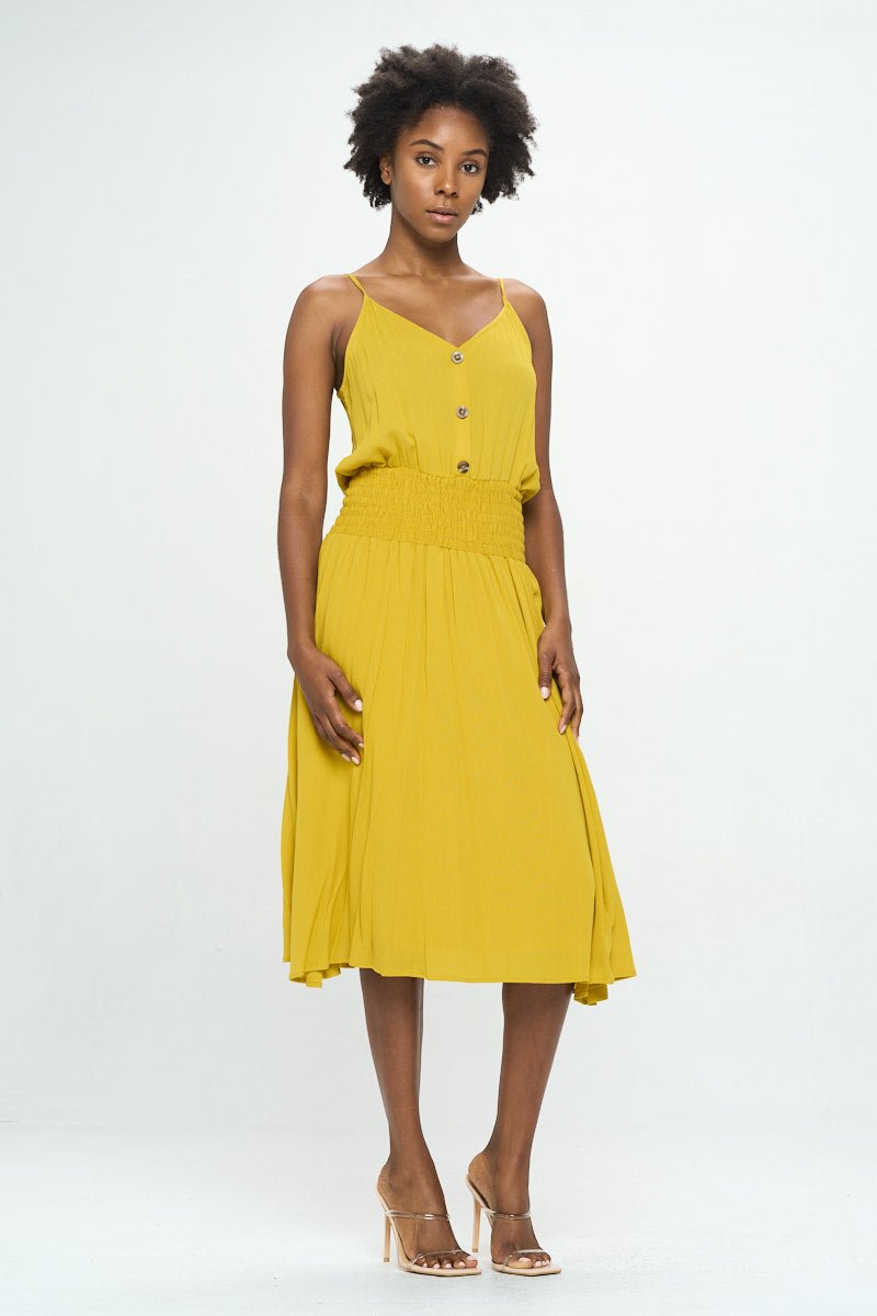 Image of West K Ashley Smocked Strap Dress Yellow