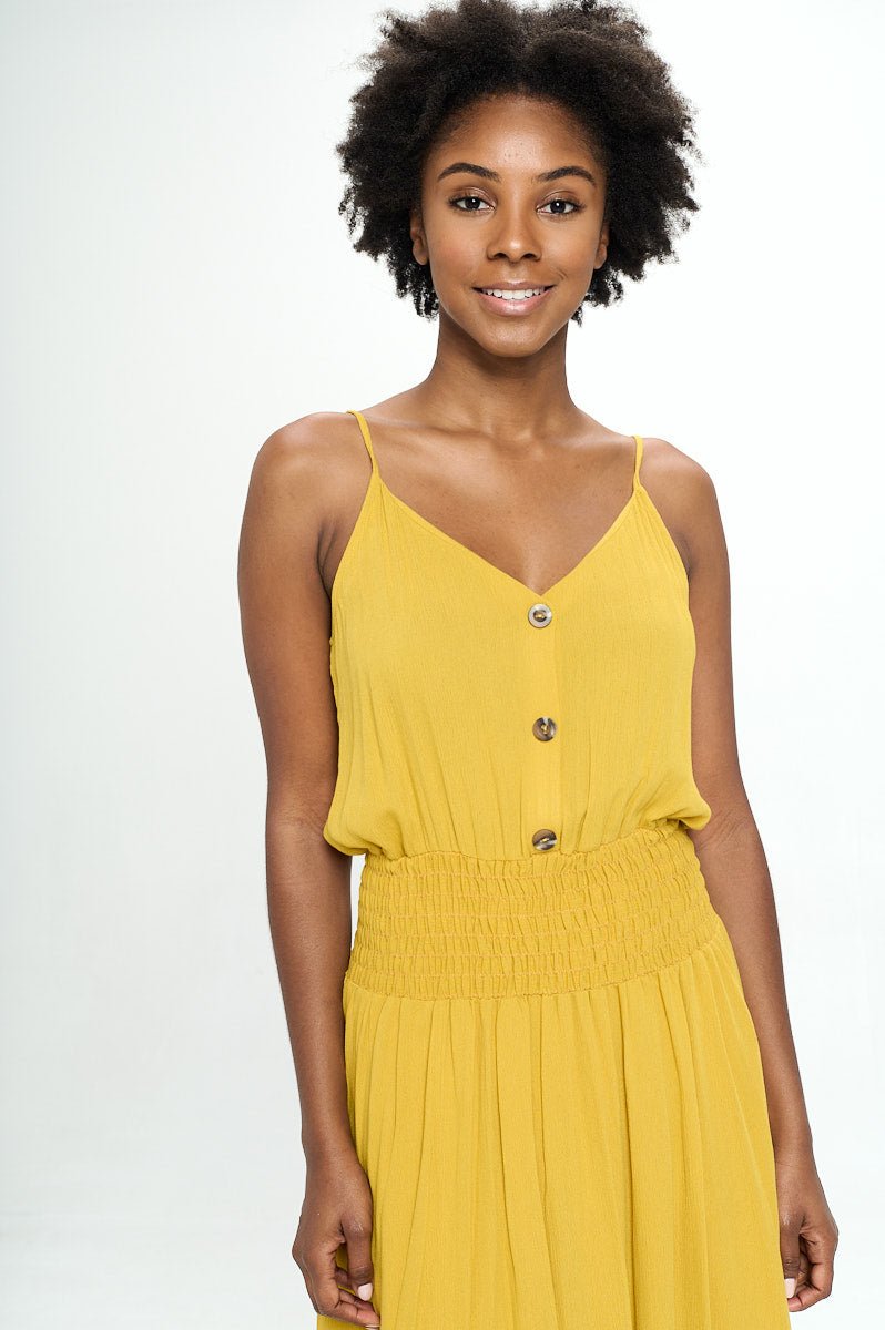 Image of West K Ashley Smocked Strap Dress Yellow