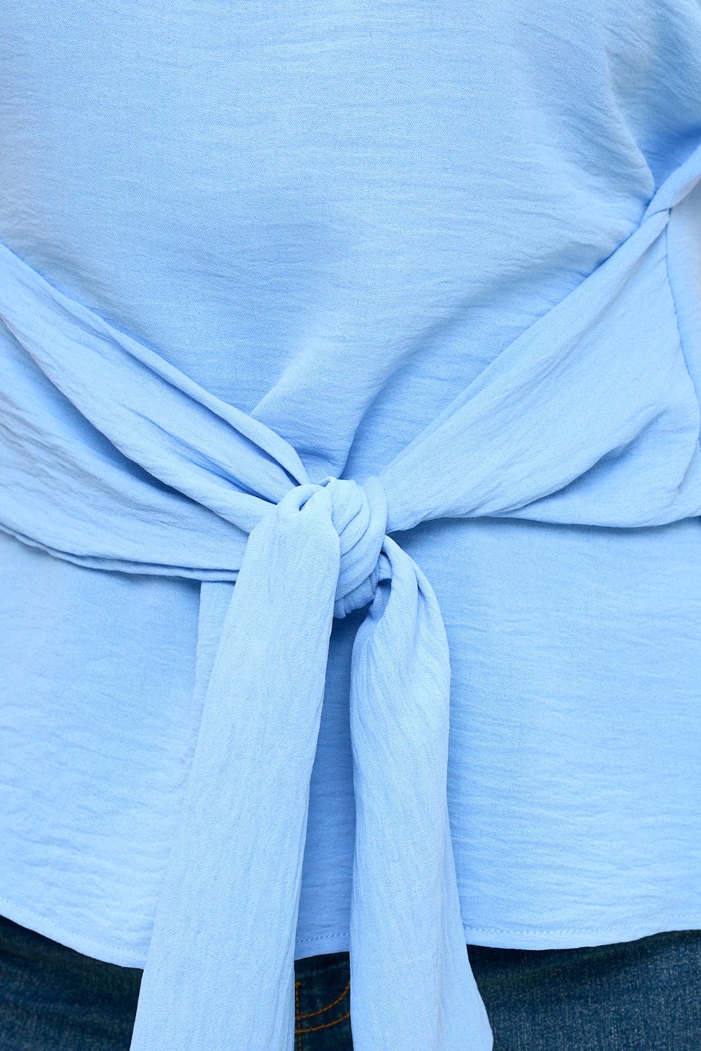 Image of West K Bailey Tie Front Dolman Blouse Light Blue