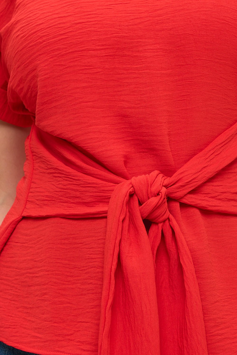 Image of West K Bailey Tie Front Dolman Blouse Red