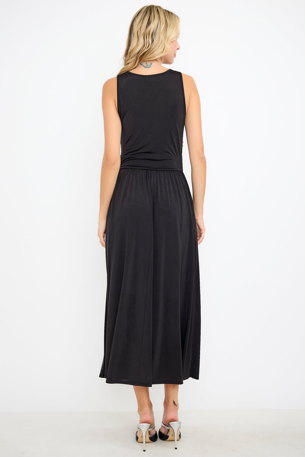 Image of West K Bettina Sleeveless Ruched Shoulder Maxi Dress Black