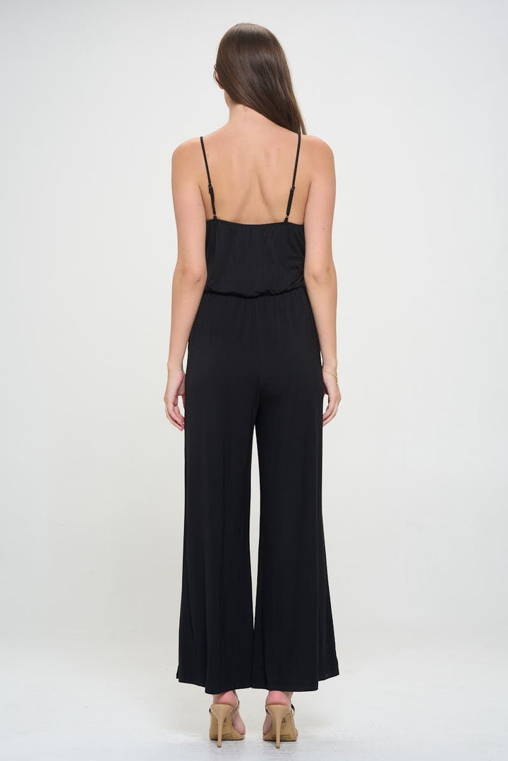 Image of West K Bridget Side Tie Strappy Jumpsuit w/ Pockets Black